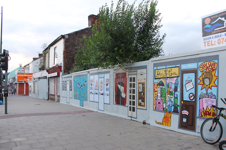 The project involved 10 local artists temporarily 'beautifying' the A6 in Levenshulme. Funded by Manchester City Council :: July - August 2013
